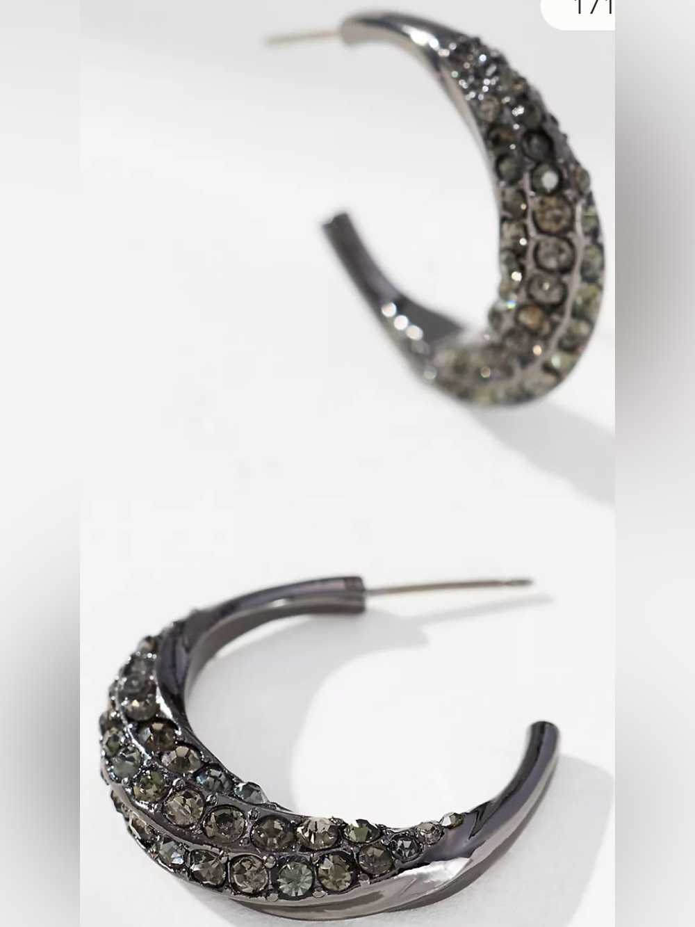 Anthropologie Crystal Hoop Earrings. NWT